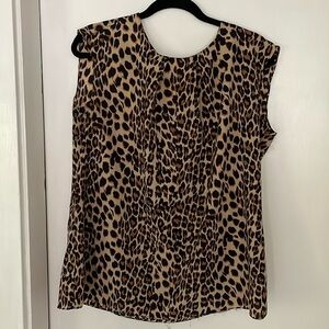 Leopard print chiffon tank